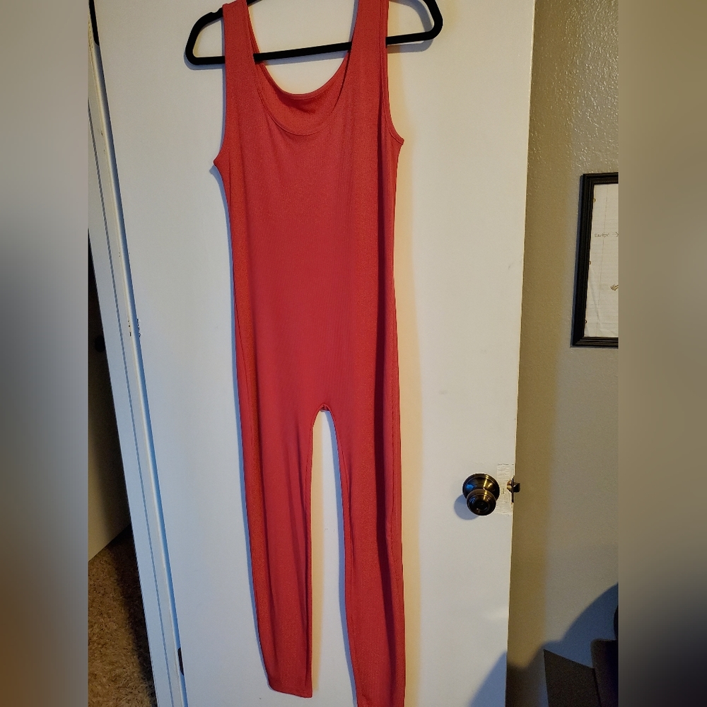 Solid Ribbed Knit Unitard Jumpsuit - Picture 4 of 5